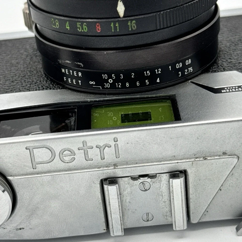 Petri 7 Rangefinder 35mm Film Camera C Petri 4.5cm Lens Japan w/‎ Case Untested